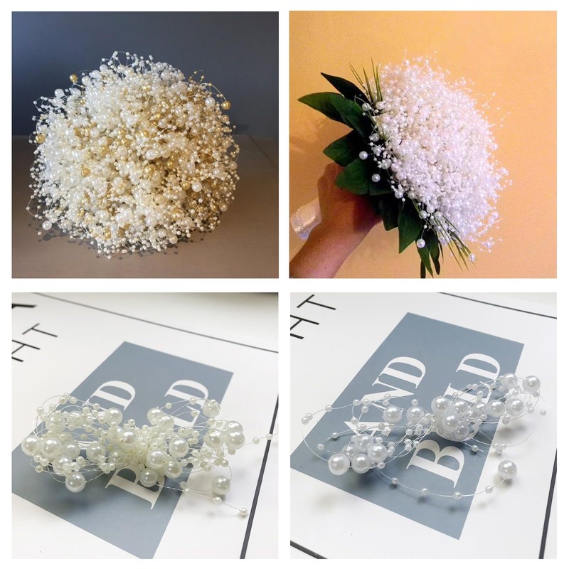 JVHLOV 30m Pearl Garland, Artificial Pearl Bead String for Wedding