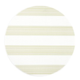 TOWN & COUNTRY BASICS Cabana Stripe Indoor Outdoor Placemats 4-Pack Set, Reversible and Easy Clean, Green/White, 15" Round