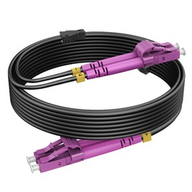 RamboCables 40 m Armoured Fibre Optic Cable OM4 LC to LC Duplex Multimode, Fibre Optic Cable for Indoor and Outdoor Use, 10GB 50/125um LSZH OD 3.0 mm, Black