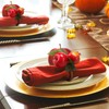 Yoande 6 Pcs Pomegranate and Apple Napkin Rings Rosh Hashanah