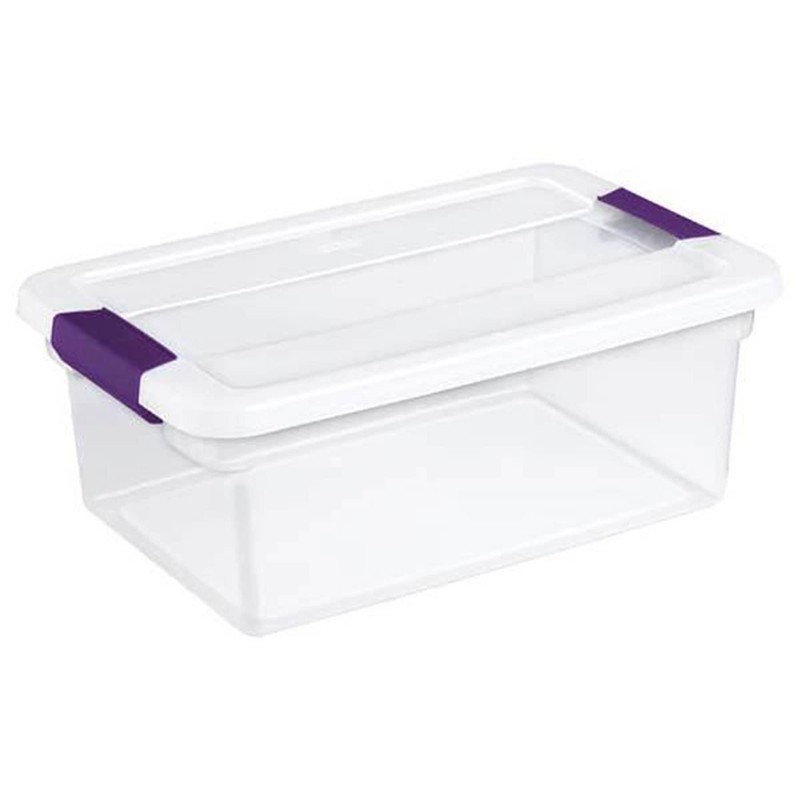 Sterilite 27 Quart Clear Latch Lid Storage Container Tote, 6