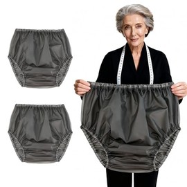 Funda de pañales para adultos para incontinencia, sin ruido, a prueba de fugas, lavable, reutilizable, de plástico, impermeable, ropa interior unisex de goma (negro, XL)