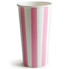 bar@drinkstuff Pink Striped Milkshake Cups 16oz / 450ml - Sleeve of 50 | Paper Cups, Smoothie Cups, Pick N Mix Cups, Popcorn Cups