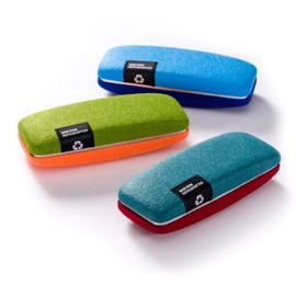FEFI - Hard case glasses case with felt cover made from recycled PET bottles, Green