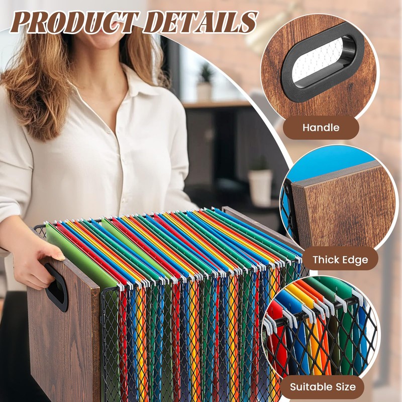 Yalikop Hanging File Organizer File Box Hanging Folder Storage Boxes