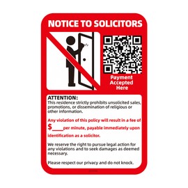 prismite No Soliciting Sticker, Funny No Soliciting Sign for Front Door