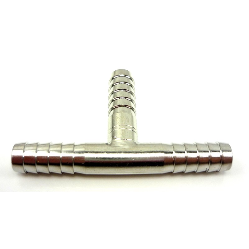1/4" Stainless Steel Tee Barb 3 Way Co2 Splitter T