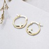Twoowl Cross Earrings 925 Sterling Silver Opal Rose gold Hoop