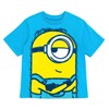 Minions Little Boys T-Shirt and Mesh Shorts Outfit Set Blue/Gray