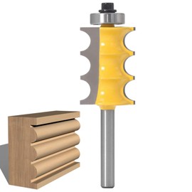 WSOOX 3/16-Inch Radius Triple Bead Furniture Trim & Molding Router Bit 1/4-Inch Shank