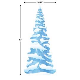 Beistle 2 Piece 6' 6" x 3' 0.25" Cardboard Winter Wonderland Prom Decorations, Snowy Tree Photo Props, Christmas Party Décor