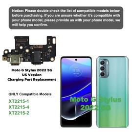 Charging Port Replacement Kit Compatible with Moto G Stylus 2022 5G US Version, Dock Board USB-C Connector Only for Moto G Stylus 2022 5G XT2215, with Instruction Manual, Toolkit