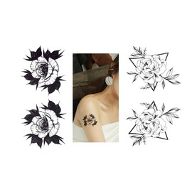2 Blätter Temporäre Rosen Blumen Tattoos Blumen Klebetattoos Fake Tattoo Aufkleber QC907 908