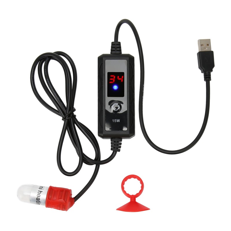 Mini Fish Tank Heater Adjustable 15W Betta Heater Small Aquarium