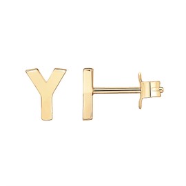 PAVOI 14K Yellow Gold Plated Sterling Silver Alphabet Letter Earrings | Initial Earrings | Letter Y
