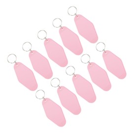 YOKIVE 10 Pcs Blank Hotel Keychains Key Tag, Plastic Sublimation Vintage Motel Keychain | DIY Craft, Great for Luggage Tag Ornament (Light Pink, 3.54-Inch)