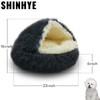 ShinHye Cat Bed Round Plush Fluffy Hooded Cat Bed Cave,