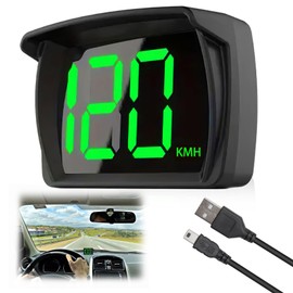 Digital GPS Speedometer Car kmh HUD, Heads up display, Real-Time Speedometer Car Suitable for Truck, SUV, Motorcycle, USB Plug & Play, LED Large Font - Clear & Accurate (KMH)