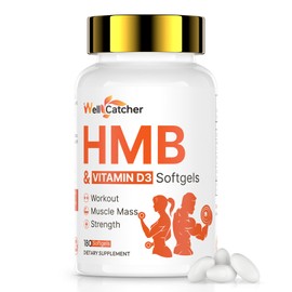 HMB Supplements for Men Women: HMB 3000MG with D3 90 Servings Clear Muscle | HMB Free Acids (B-Hydroxy B-Methylbutyrate) Support Muscle Growth Relief Fast Workout Recovery 180 Liquid Softgels