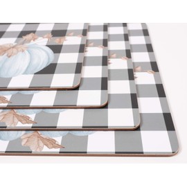 KAF Home Cork Placemats 16 x 12-Inch Set of 4 (Buff Check Pumpkin)