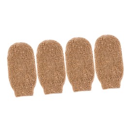 BIUDECO 4pcs Natural Exfoliating Bath Gloves Lightweight Body Shower Mitts for Smooth Skin Compact for Skin Types Easy to Carry and Use