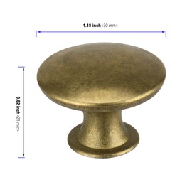 KOHAND 30 Pcs 30mm Vintage Brass Cabinet Knobs, Chic Drawer Knobs, Round Furniture Knobs for Kitchen, Bathroom, Bedroom, Wardrobe