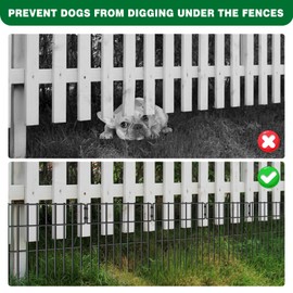 10 Pack Garden Fencing Animal Barrier, 10.8ft(L) X 17in(H) No Dig Fence Panels, 1.25in Spike Spacing Rustproof Dog Digging Fence Barrier, Dogs Rabbits Blocker Fence for Outdoor Yard