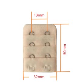 [Big Hashi] Bra Extension Hooks, 6 Colors Set, 3 Layers, 2 Columns, For Under Size Adjustment, Black, White, Pink, Beige, Light Blue, Brown