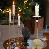 VGEUNA 12 Pieces Bent Glass Candle Bobeches, Candle Rings, Bobeches