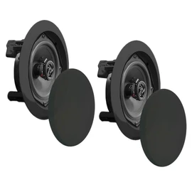 Pyle 4) NEW Pyle PDIC81RDBK 250W 8 Inch Flush In-Wall In-Ceiling Black Speakers Four