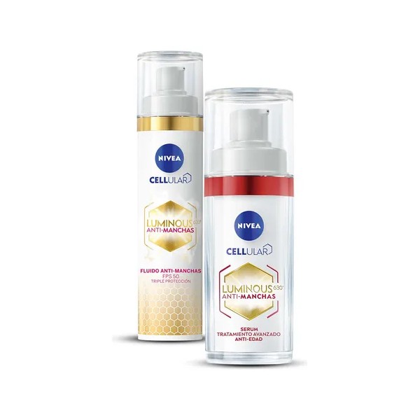 Kit Nivea Luminous 630 Anti-edad Serum + Fluido Día Fps