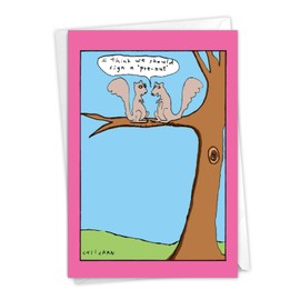 NobleWorks - 1 Hilarious Birthday Card with Envelope - Funny Card with Cartoons, Humor Comic Notecard - Pre-Nut Tree C6197BDG