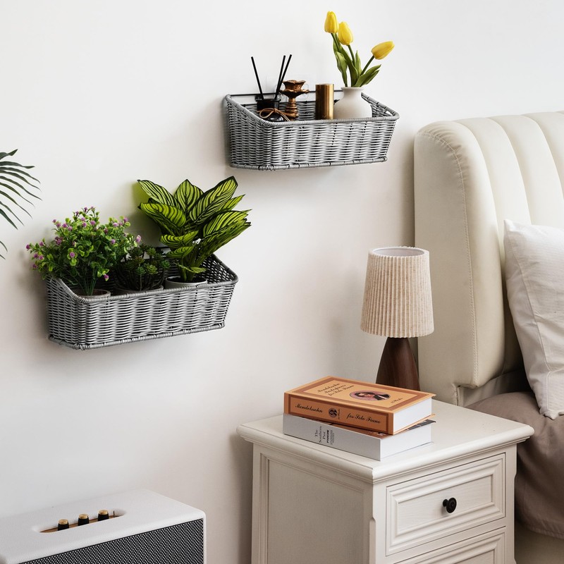 GRANNY SAYS Wicker Hanging Basket, 2 Pack Storage Baskets for