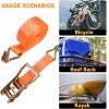 Unbranded 4x Ratchet Tie Down Straps 2" x 13 J-Hook