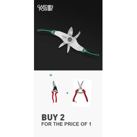 Garden Power Bypass Pruning Shears 2 in 1 Multi-Cutter, Unique Lock Allows Switching Between Pruner and Shear Snipping. 1/2 Inch Cutting Capacity. Garden Clippers, Pruners for Gardening Heavy Duty
