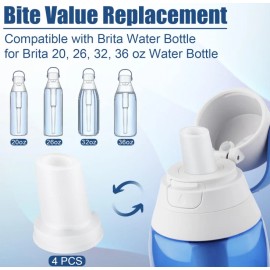 AIEX 4 Pack Water Bottle Mouthpiece Replacement for Brita Water Bottle, Silicone