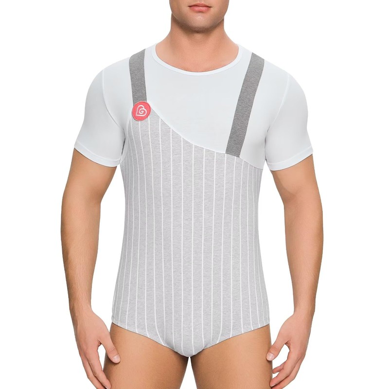 Landofgenie - Body de algodón para hombre, con leotardo, entrepierna