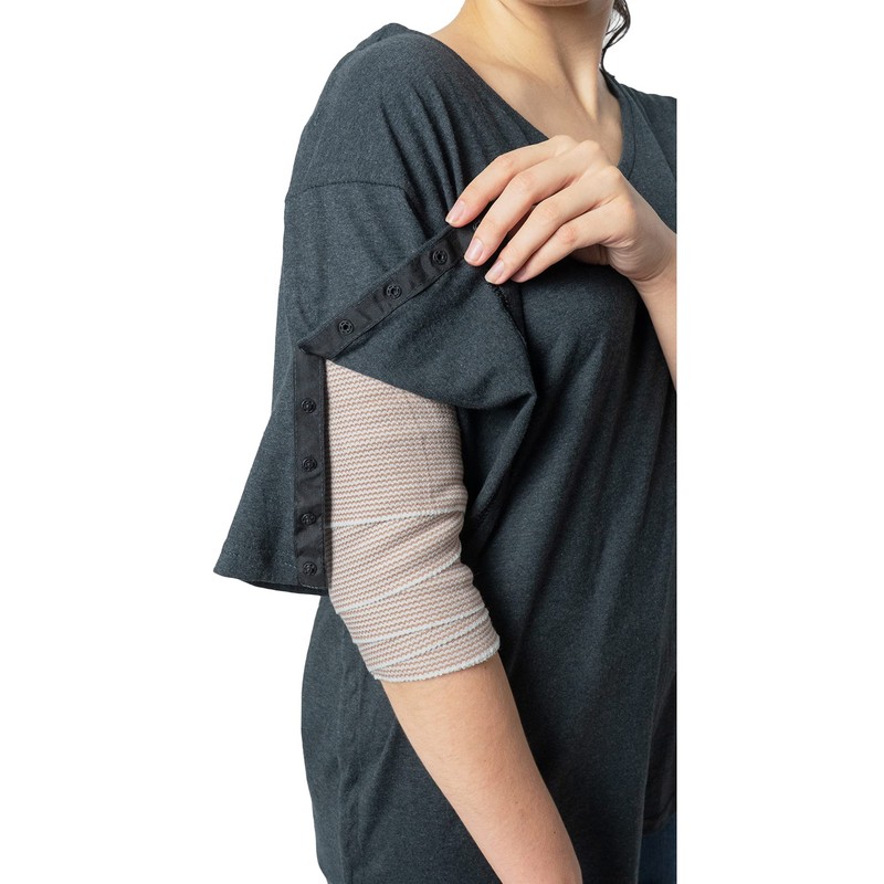 Right Snaps V Neck (S, Grey)