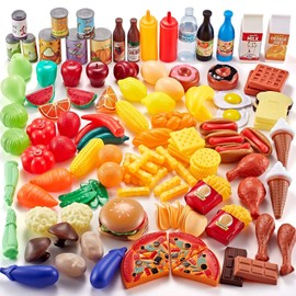 Shimfun 143 Piece Play Food for Kids Kitchen - Toy Assortment - Pretend Food for Todd...
