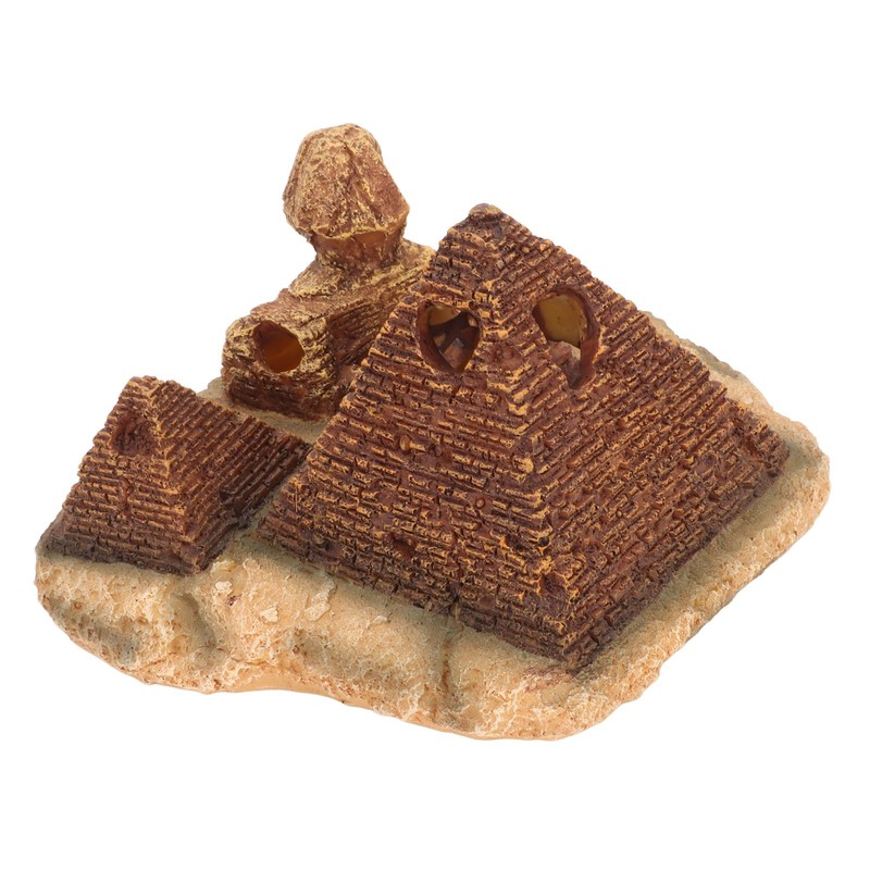 Aquarium Pyramid Decor Realistic Safe Resin Fish Tank Pyramid Hiding