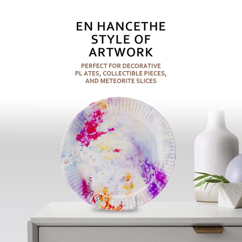 HCHLQLZ Silver Decorative plate stand Holder Picture Frame stand Easel