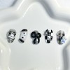 [Premium handmade embossed nails] Black dog nails - Stiletto /