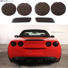 CSKT2022 6PCS/set Smoked Tail Light Covers Blackout Overlay Fit For Corvette C6 2005-2013