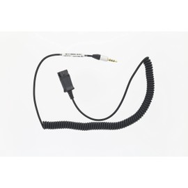 TELLUR QD to 3.5mm 4 Pin Jack Adapter Cable for Headset Voice 510N/520N Coiled Cord Extendible to 2.95m