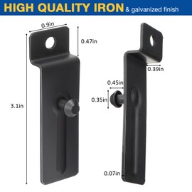 JaGely 10 Pcs Metal Slatwall Hooks 3 Inch Commercial Slatwall Utility Notch Hooks Picture Hanger for Pegboard Photo Frame Display Painting Art Accessories (Black)