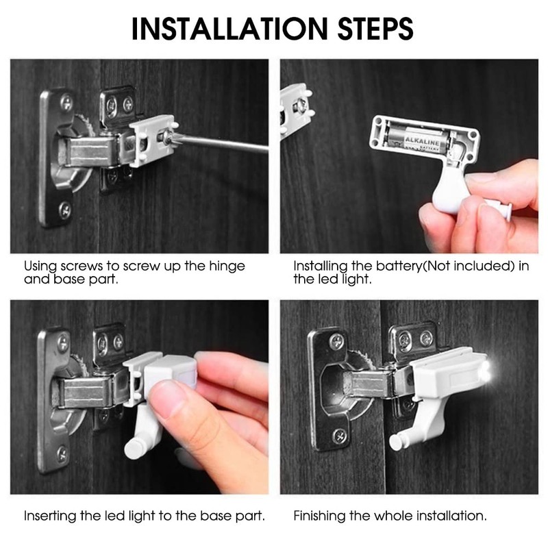 Raguso Pack of 10 White Interior Sensor Hinge LED Light