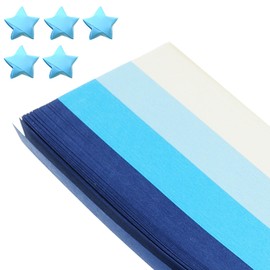 PATIKIL 1080 Sheets Origami Star Paper Strips, 4 Gradient Blue Paper Star Strips for Decoration DIY Hand Art Crafts, 9.4x1/2inch