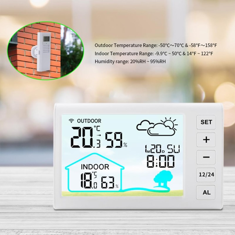 Wireless Weather Station with Indoor and Outdoor Thermometer Outdoor Thermometer