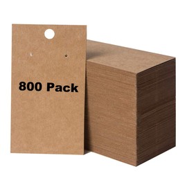 800 Pack Earring Cards - Earring Card Holder - Custom Earring Cards for Earring Display - Hanging Earrings - Bulk Earring Cards - 2 x 3.5 Inches - Brown (Pack of 800)