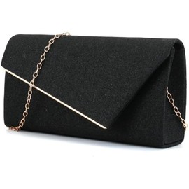 Fioeyr Women Glitter Envelope Clutch Bag Elegant Sequins Evening Clutch Purse Envelope Chain Shoulder Bags Sparkly Evening Bridal Prom Party Handbag Purse